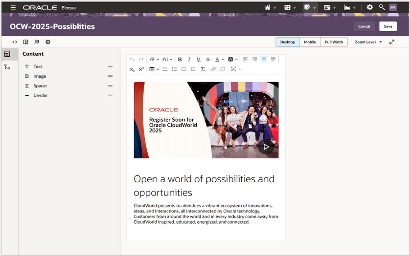 Preview of Redwood Signature Layout Editor