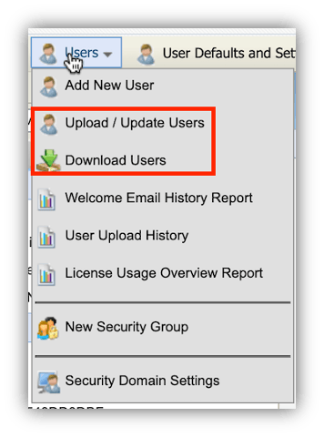 User Admin Settings