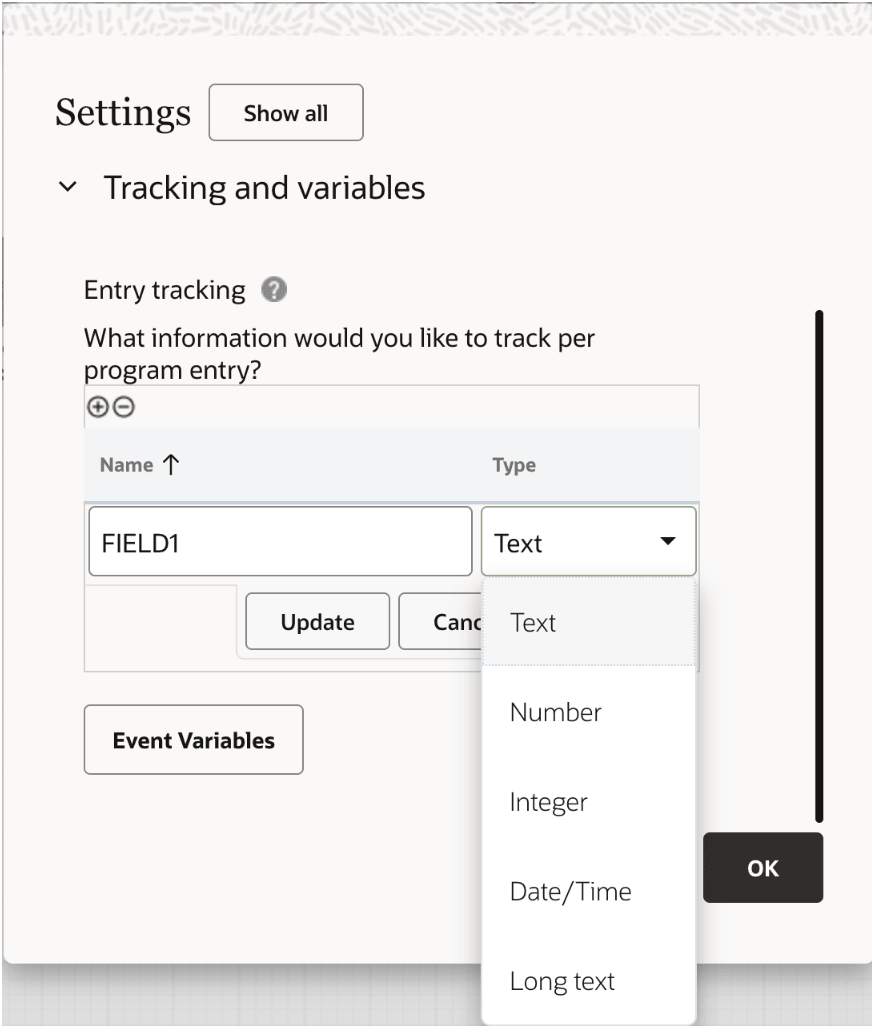 Tracking and Variables