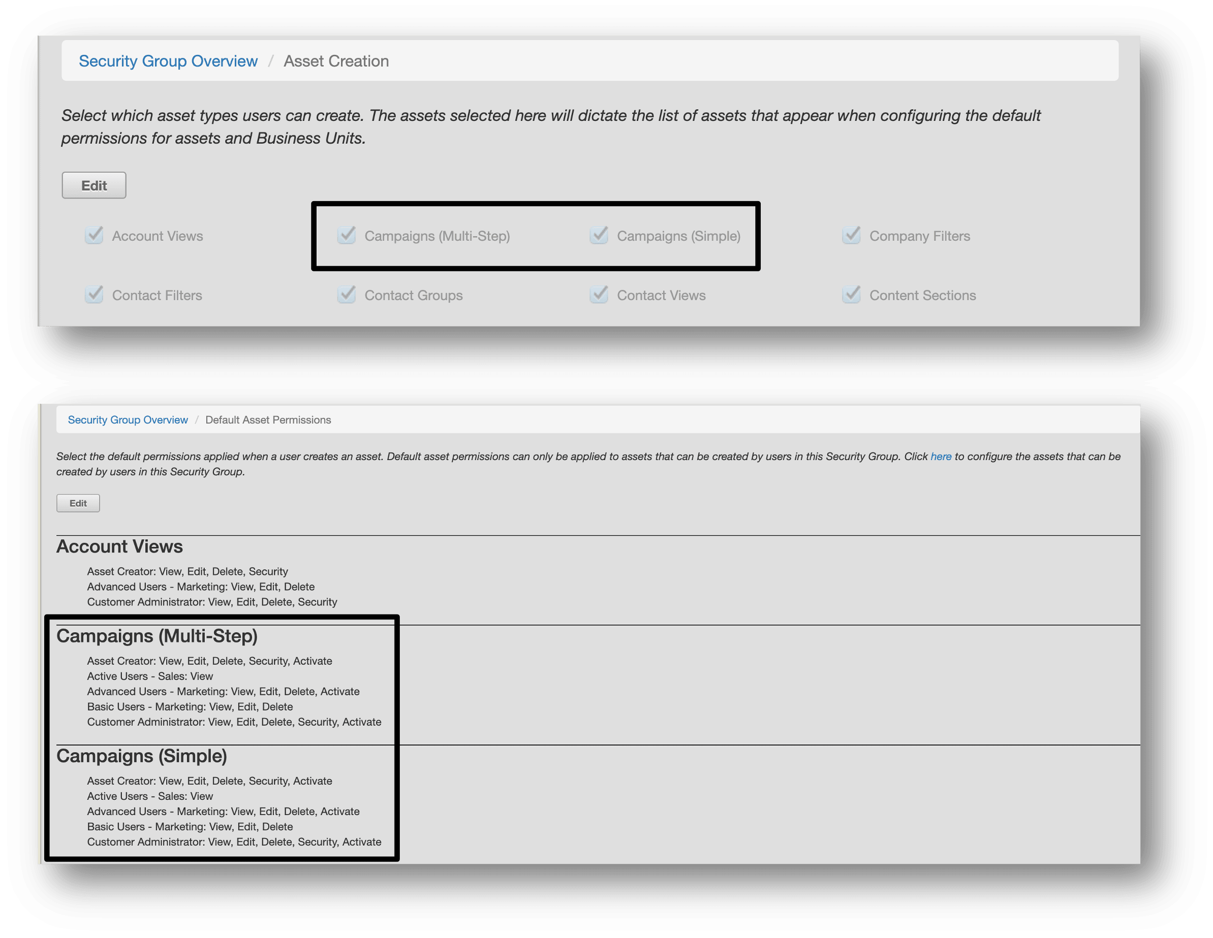 Campaign Permission Configuration