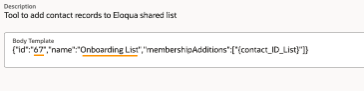 Adding ID Parameter and Name Values to Body Template Section