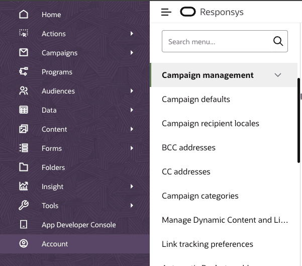 Campaign Management Menu