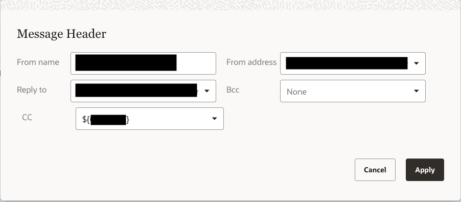 Choose Addresses from Email Designer Header