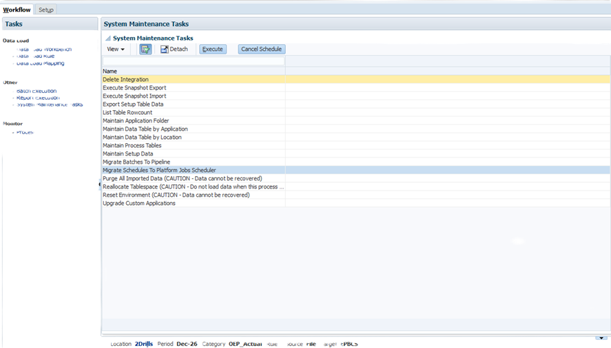 Image shows Migrating Schedules To The EPM Platform Job Scheduler