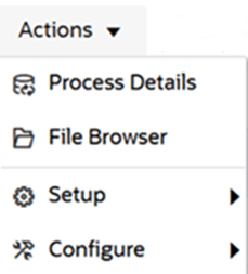 Image shows the Data Integrations Actions menu