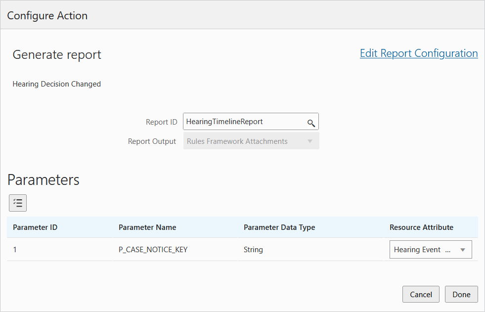 Configure Action Page