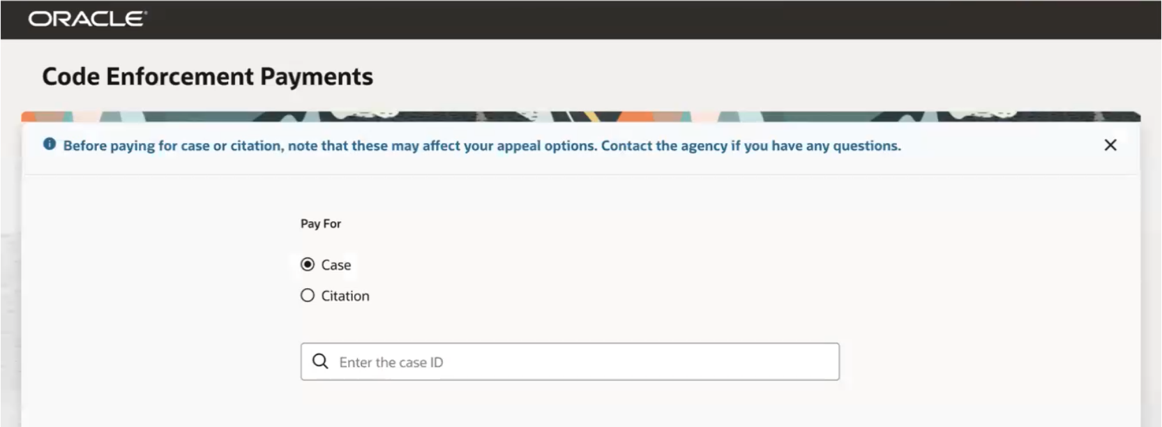 Code Enforcement Payment Page