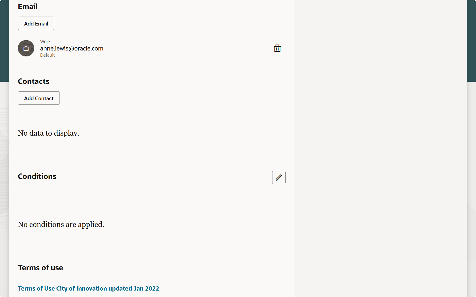 Manage Account Page (2 of 2)