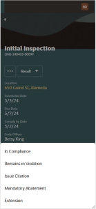Result Inspection Page