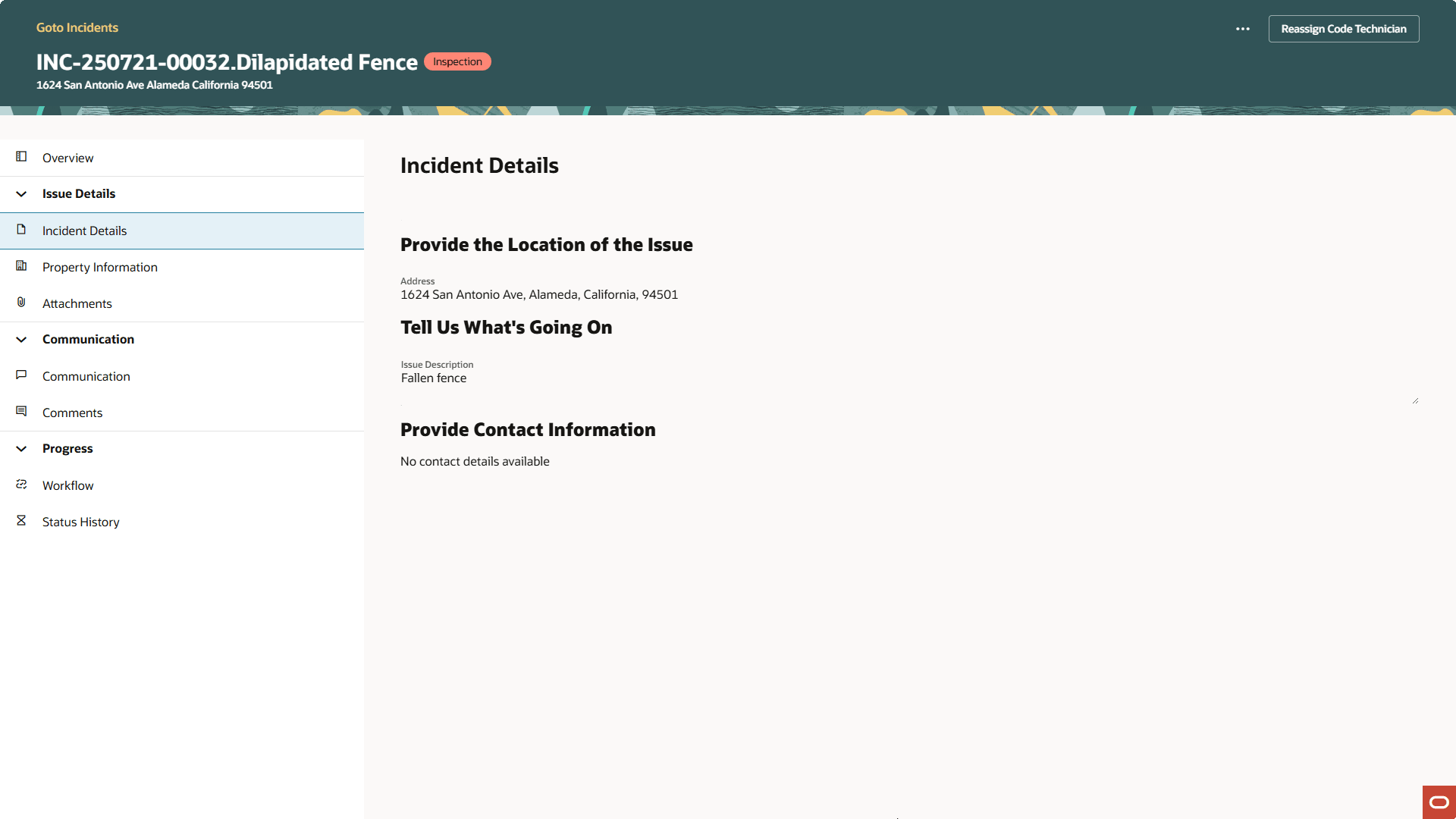 Incident Details Page