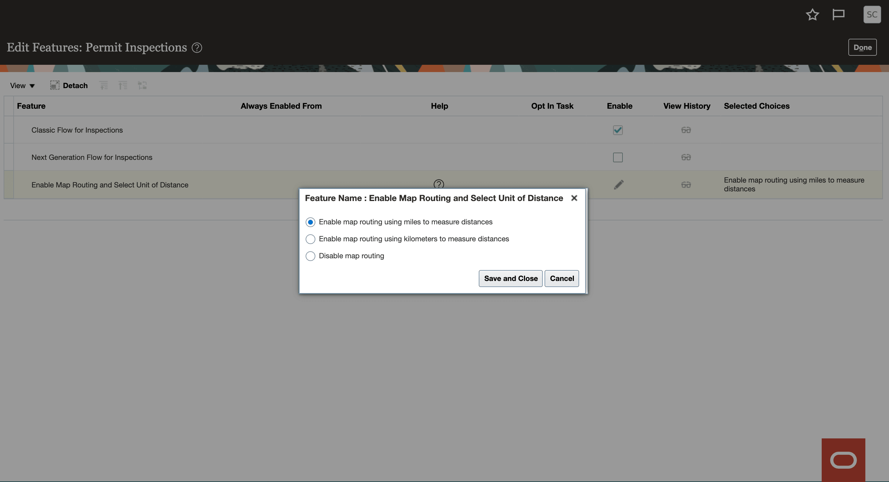 Enable Map Routing and Select Unit of Distance Options
