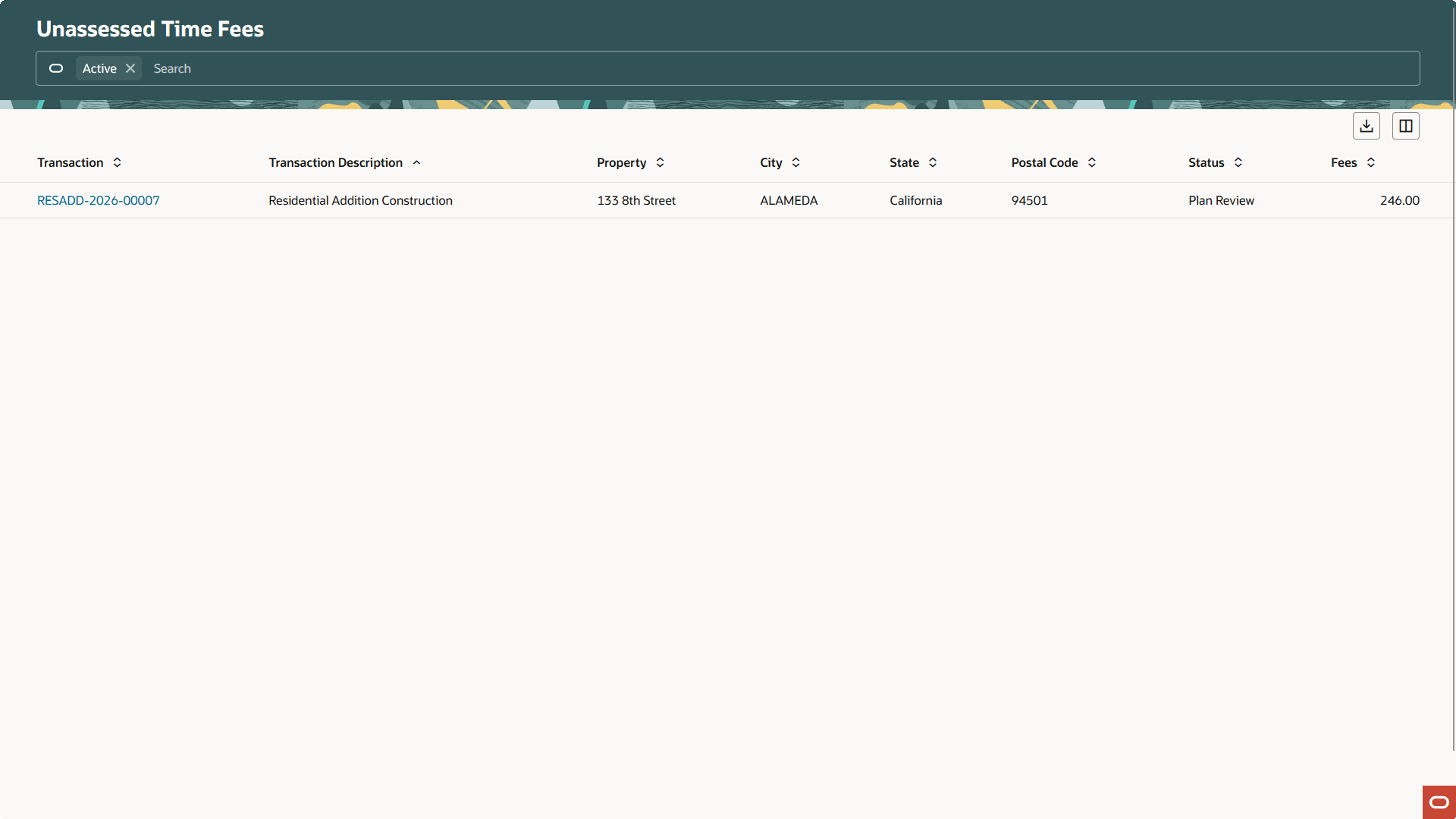 Unassessed Time Fees Homepage