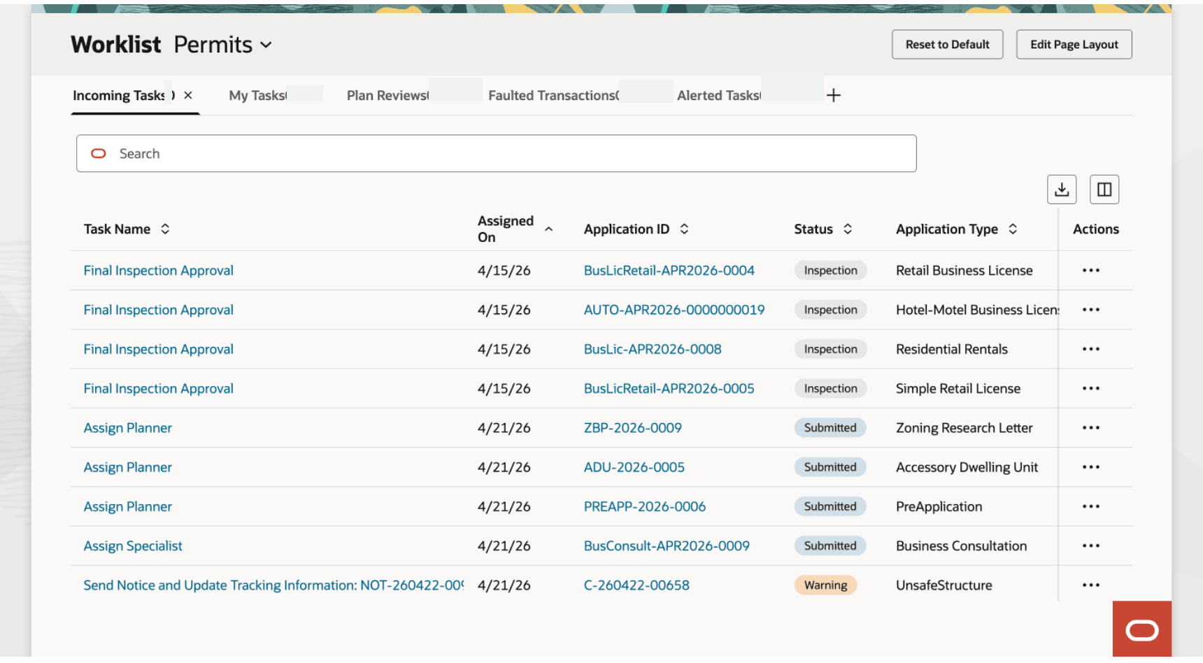 Permit Worklist