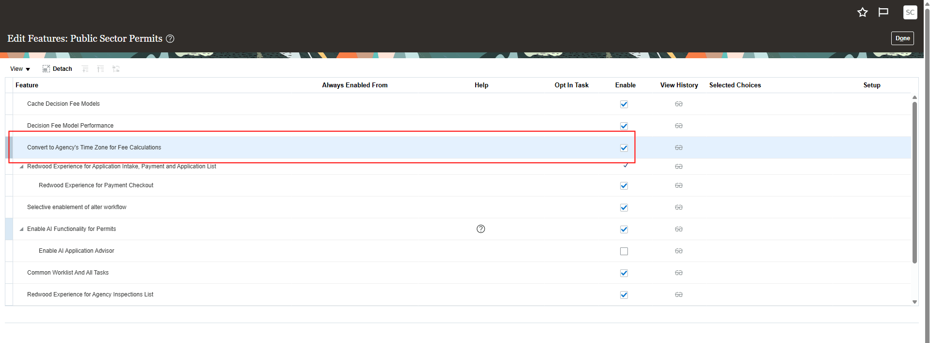 Edit Features Page