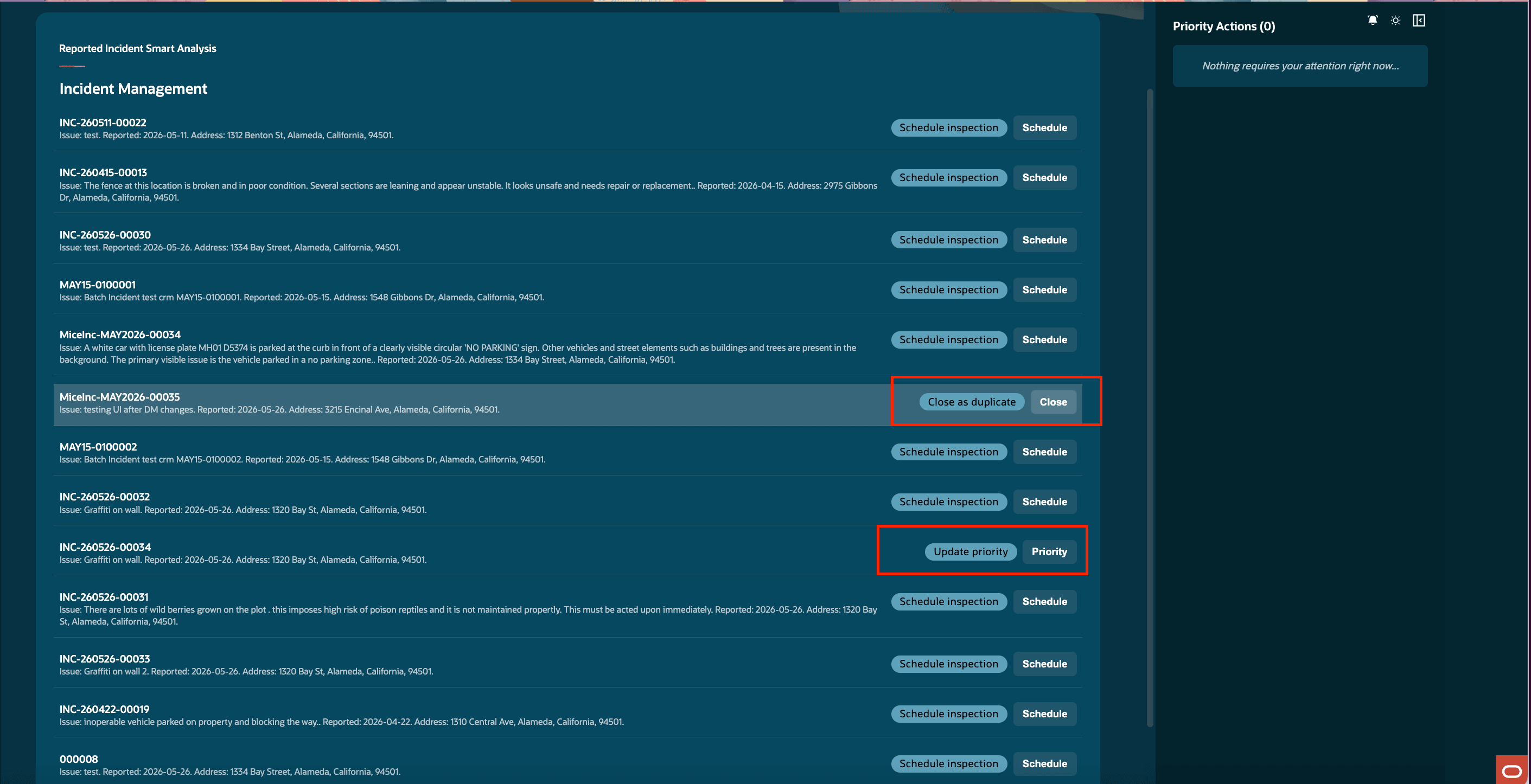 Reported Incident Smart Analysis panel