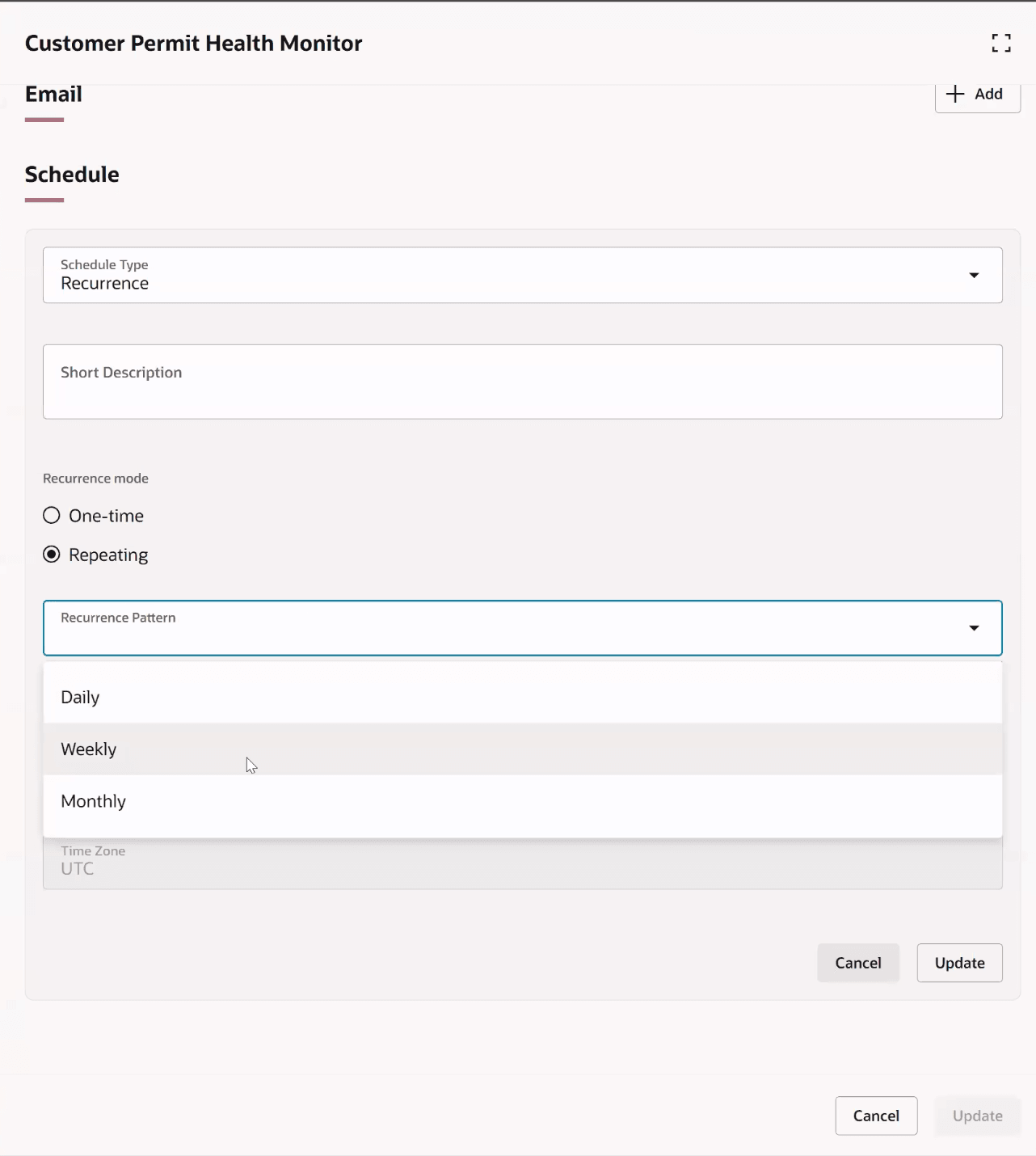 Agent drawer, Schedule