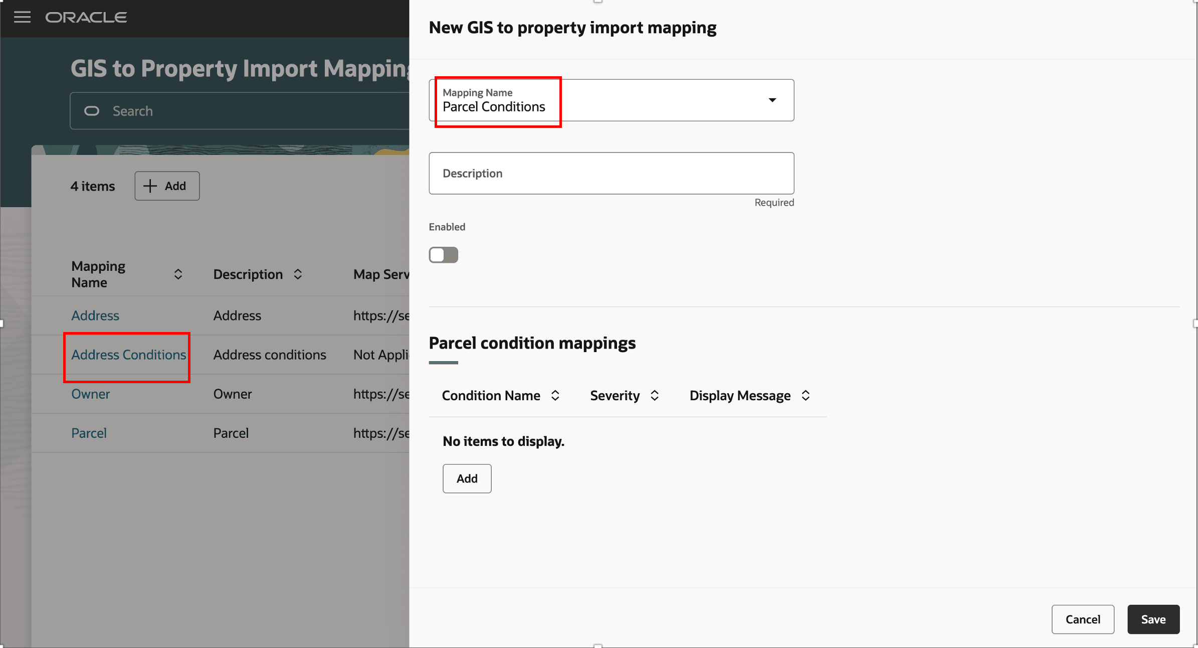 New GIS to property import mapping