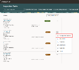Inspection Tasks page