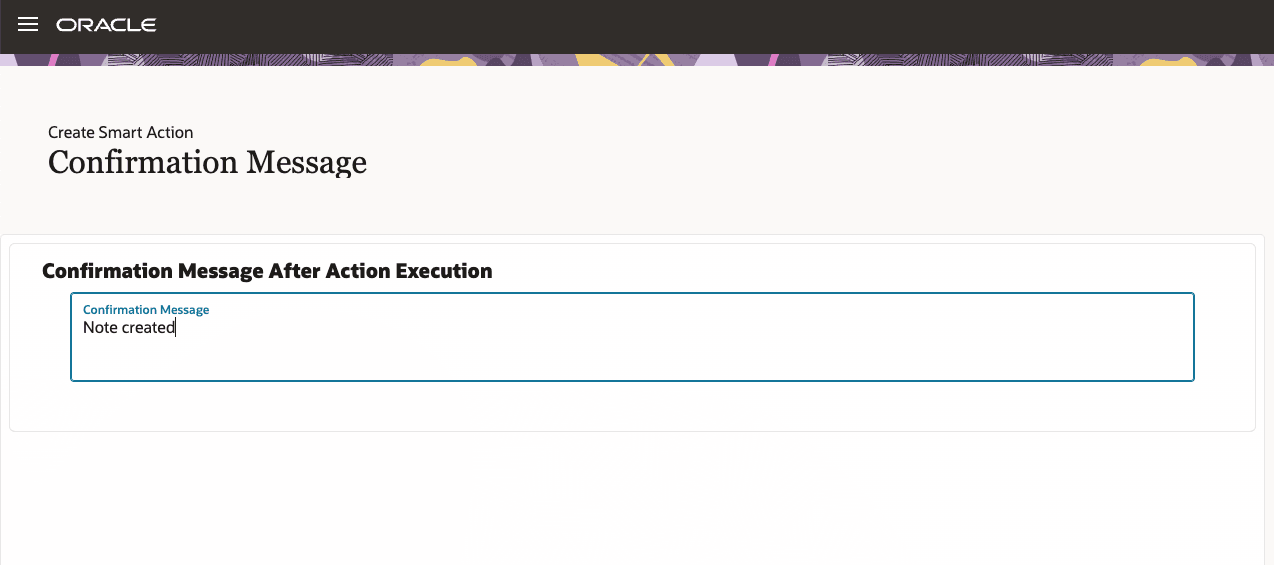 Confimation message dialog