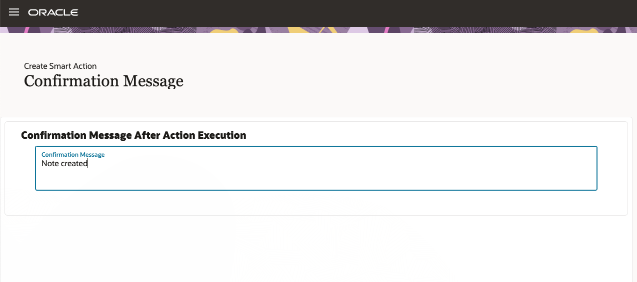 Confimation message dialog