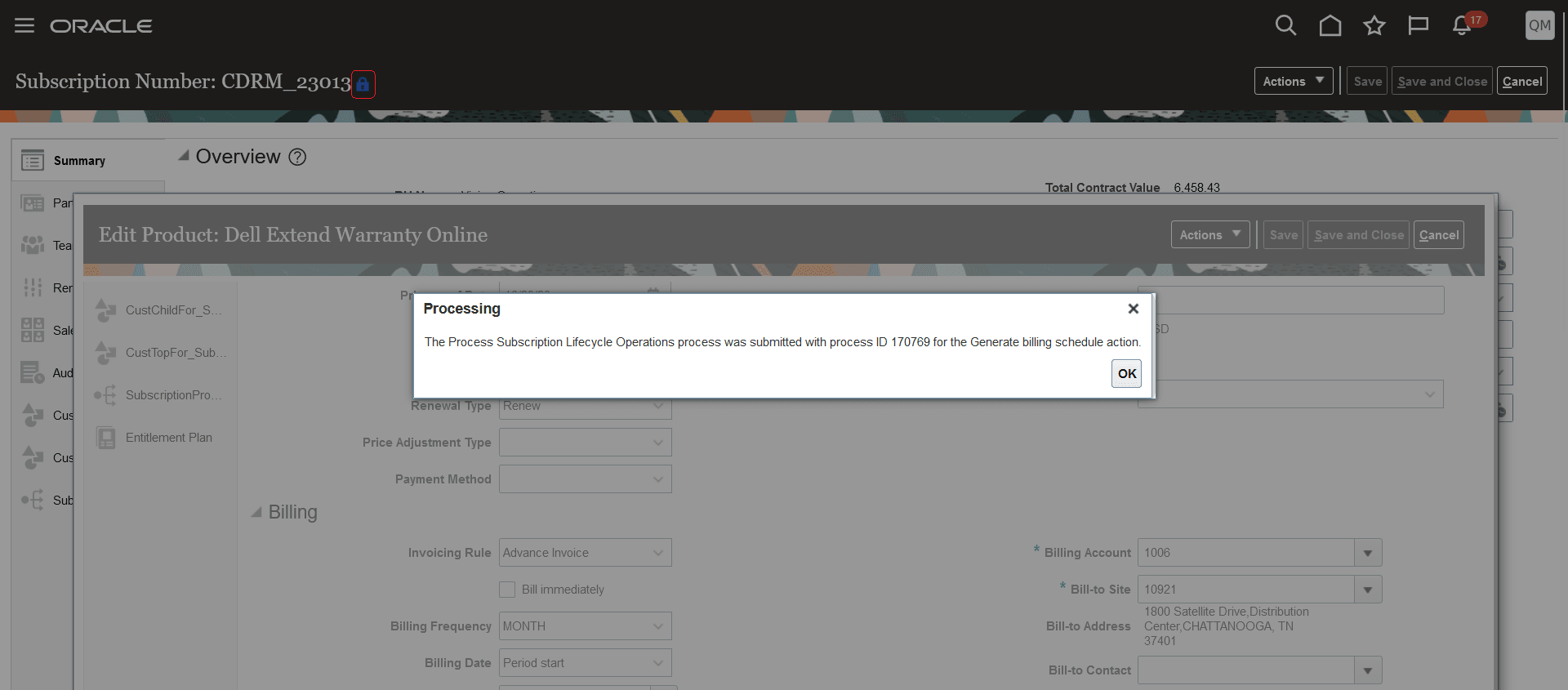 Confirmation for Asynchronous Transaction