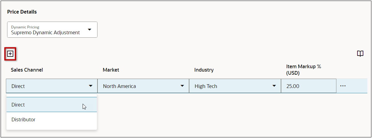 Add Pricing Matrrix Data Items