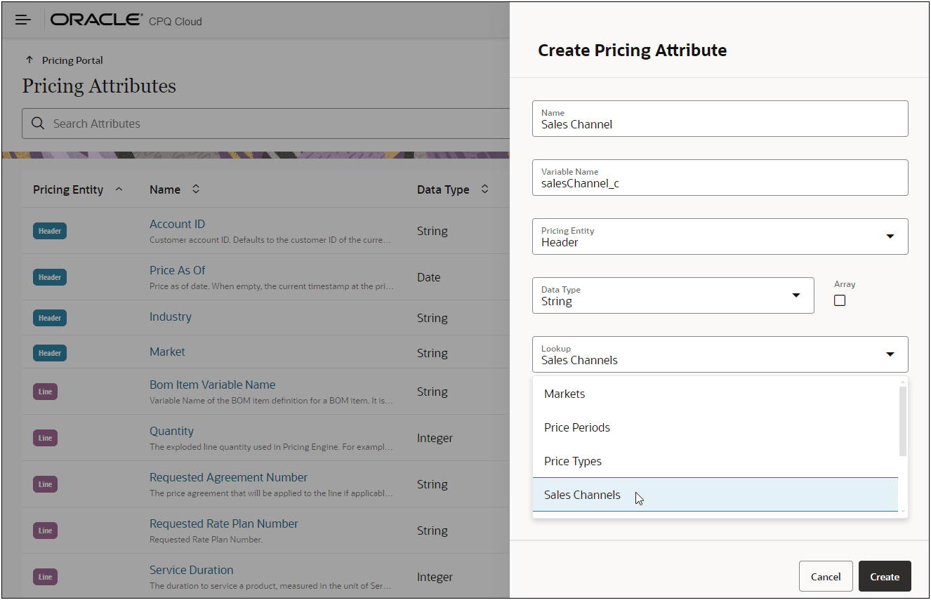 Pricing Lookup for Pricing Attributes