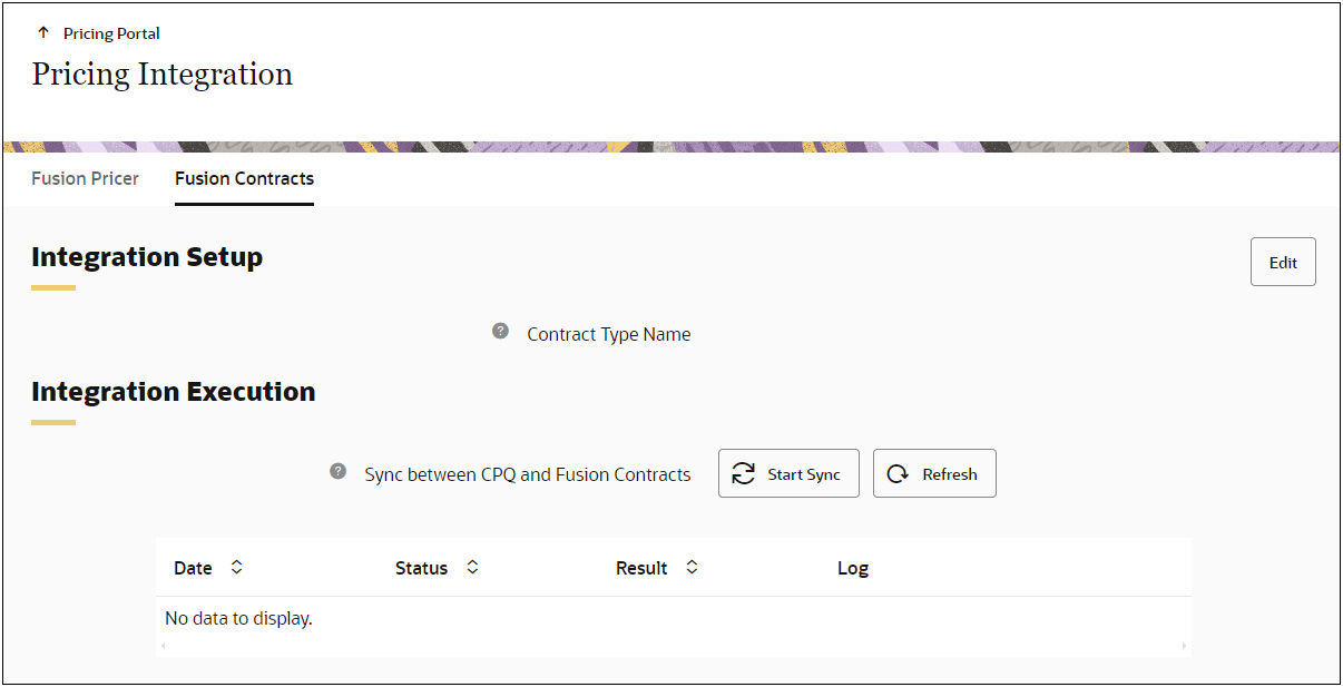 Pricing Integration - Fusion Contracts Tab