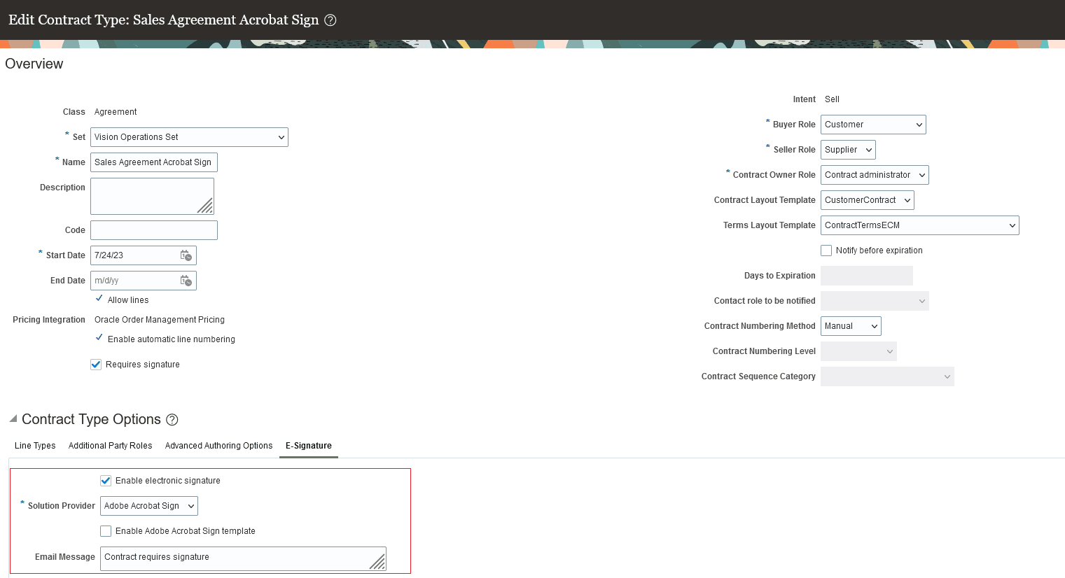 Manage Contract Type