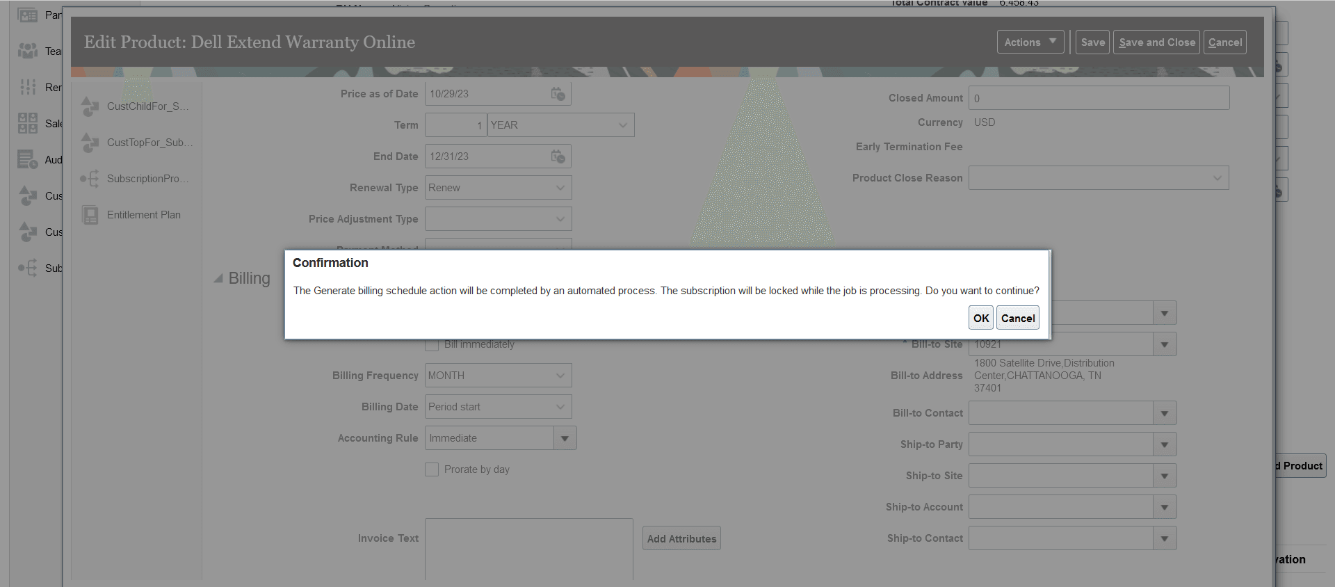 Profile Option for Subscription Threshold Confirmation