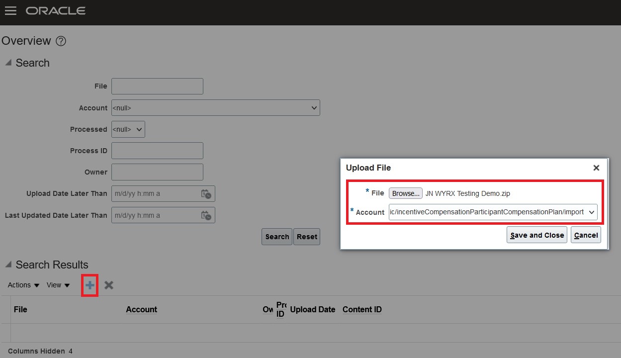 Upload zip file to UCM account