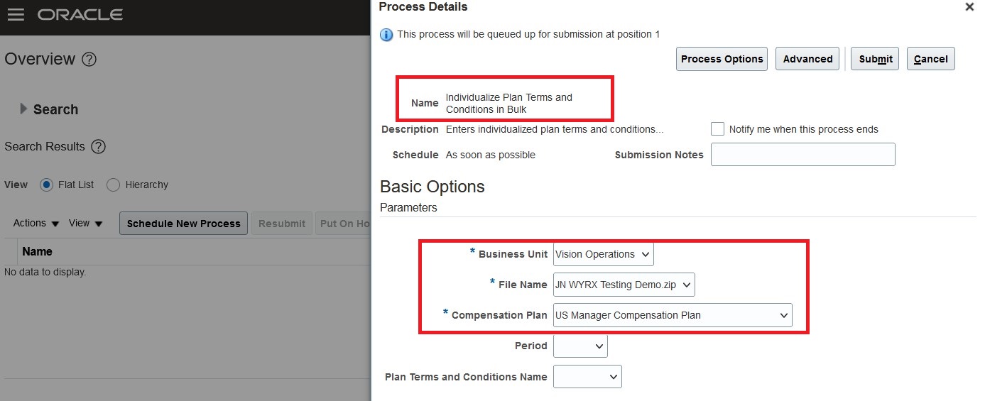 Process to upload terms and documents zip file 
