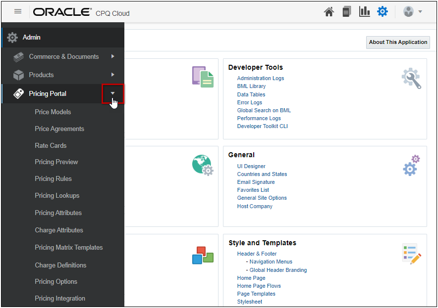 Access Pricing sub-module from Admin Menu