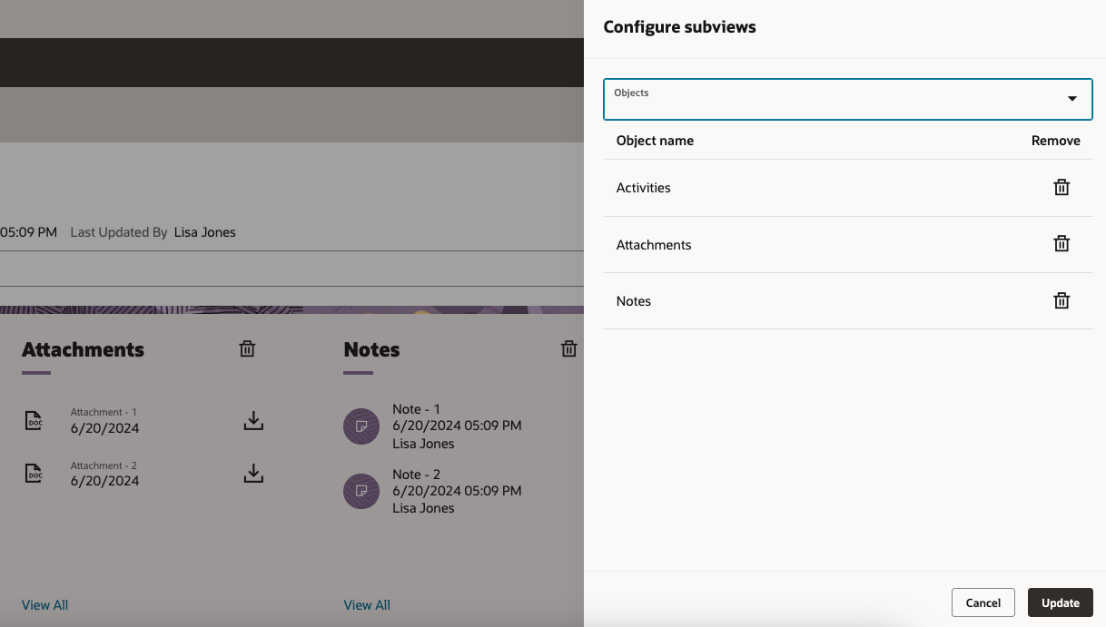 Configure Subview