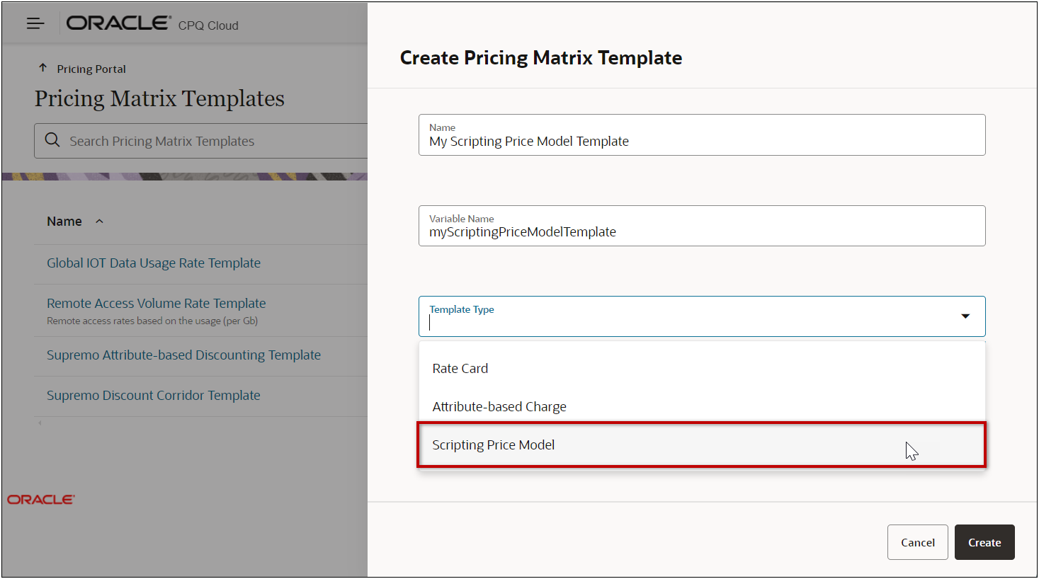 Scripting Price Model Template