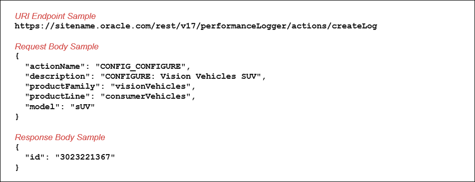 Performance Debugger Log REST API Example