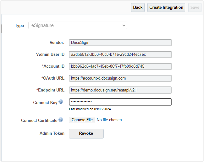 Integration Center - eSignature DocuSign Integration 