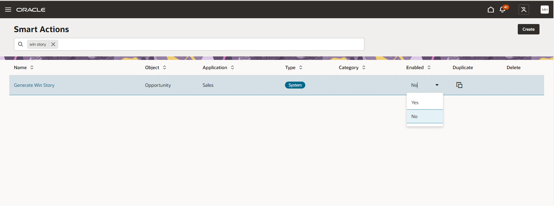 Enable Generate Win Story Smart Action