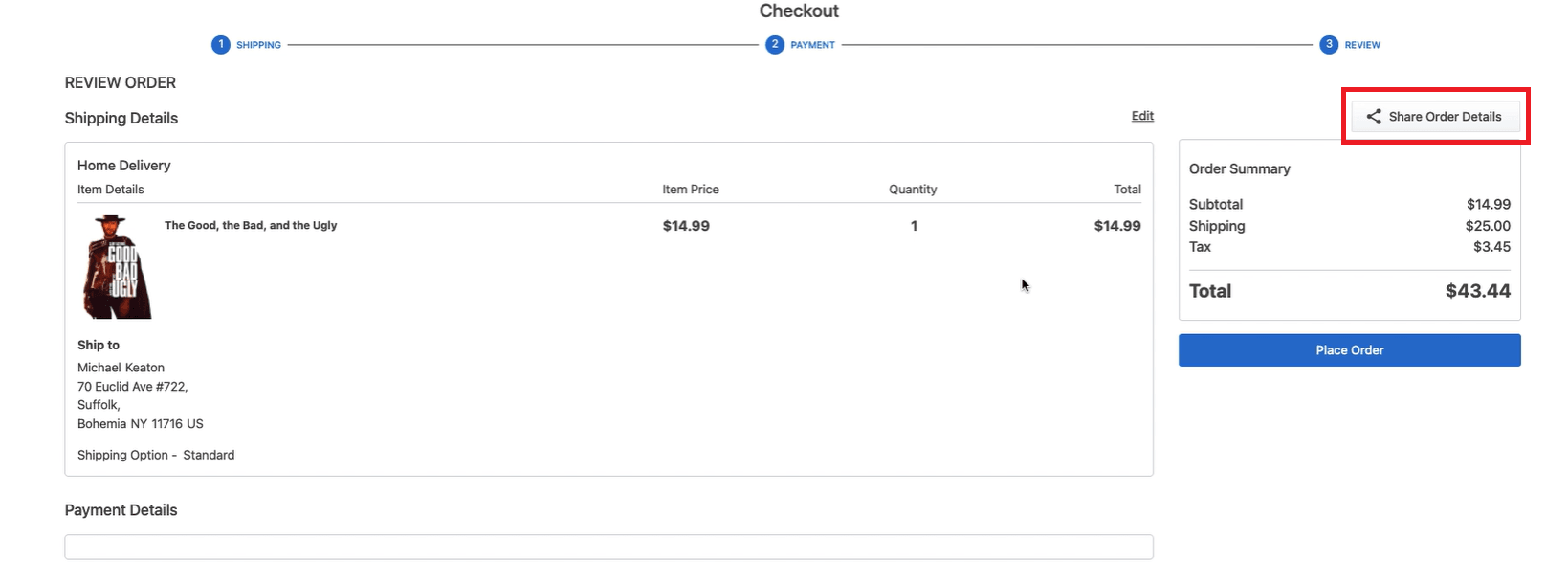 Share Order Details