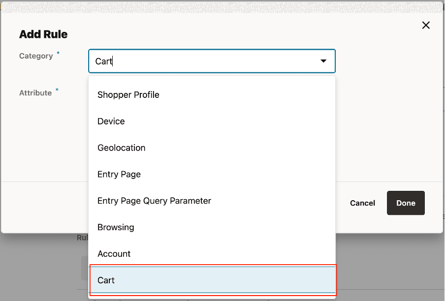Audience Cart Attribute 1