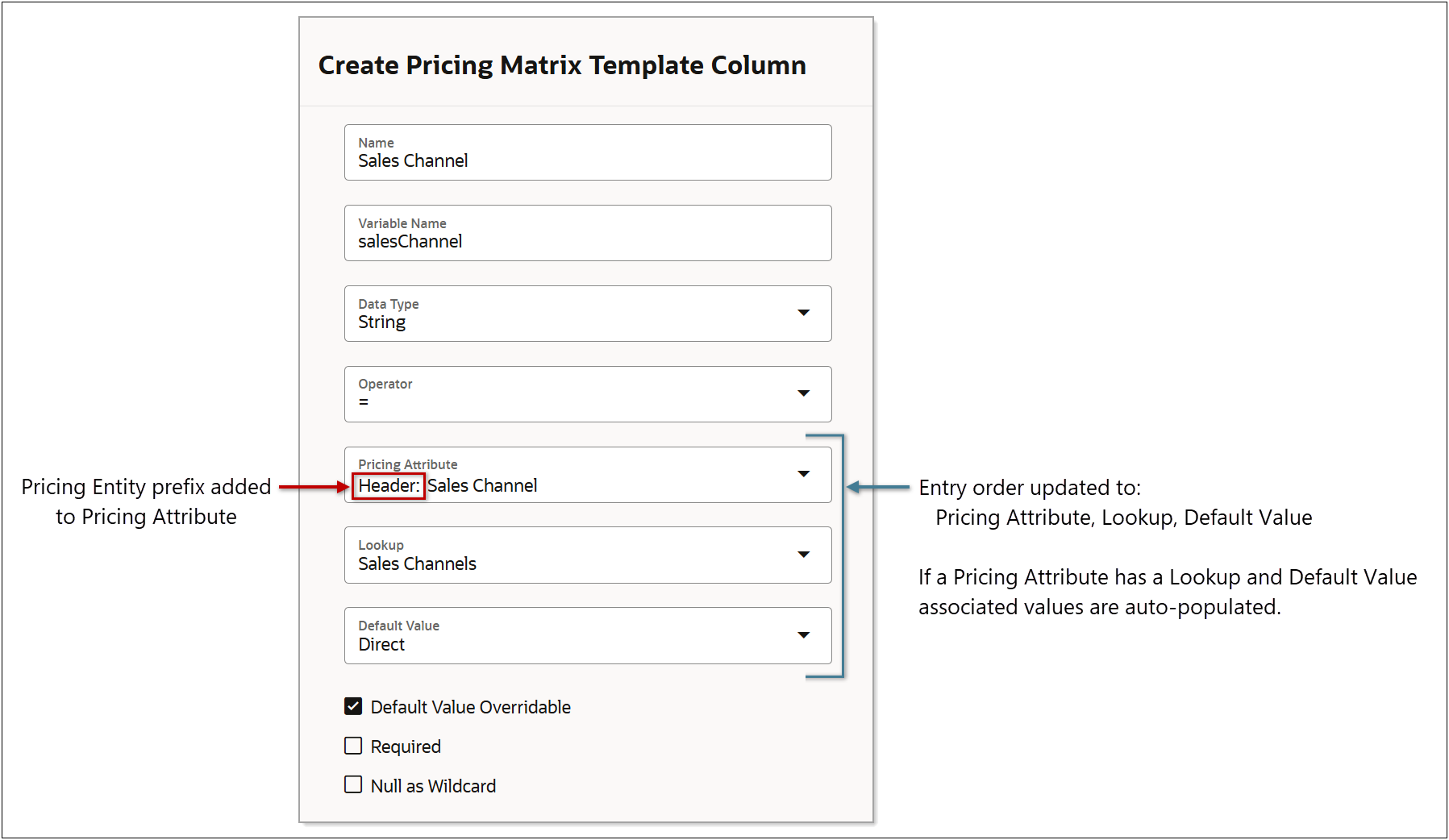 Add Pricing Matrix Template Changes