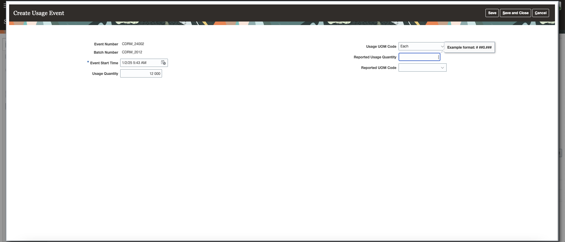 Create Usage Events