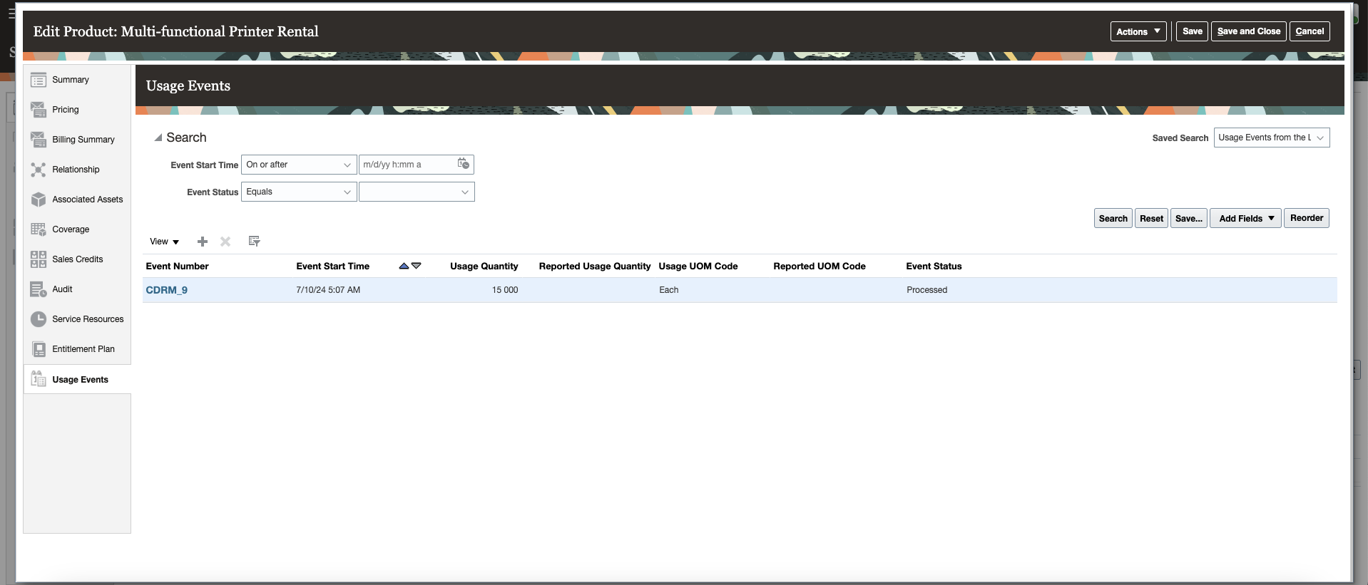 Usage Events Status