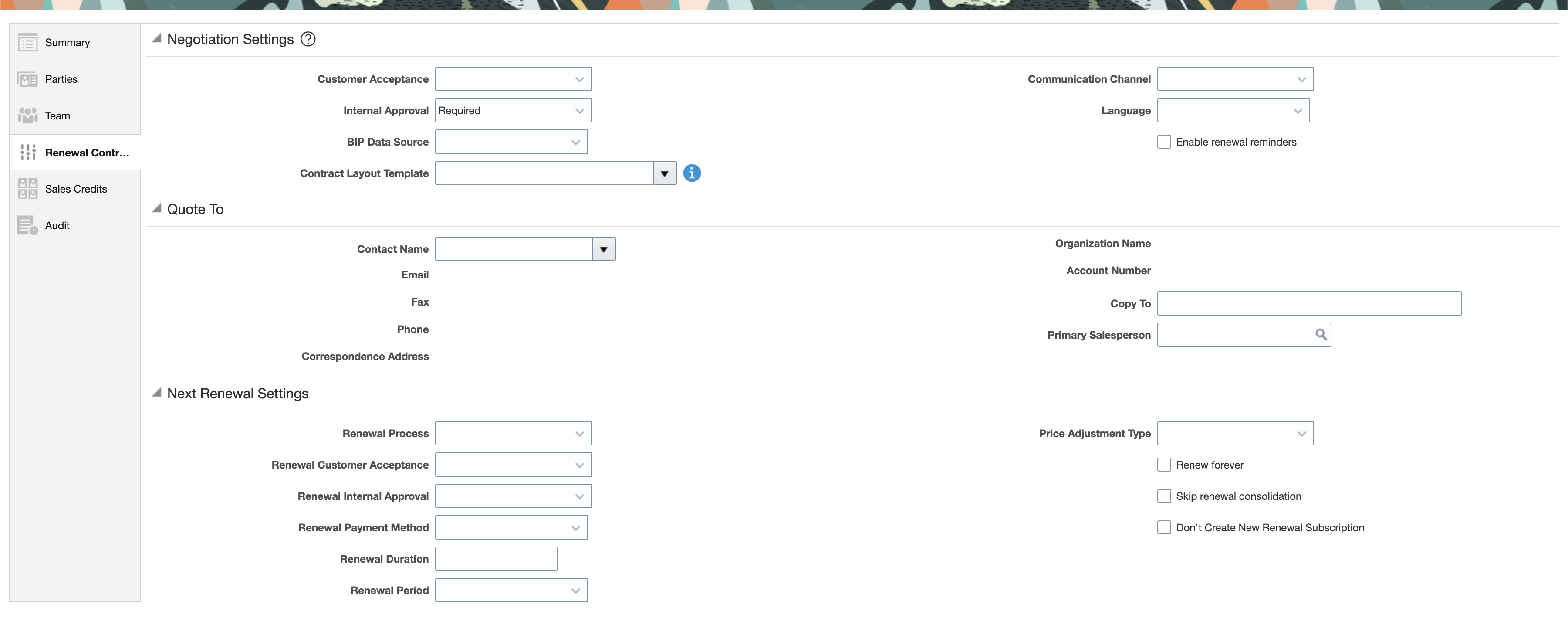 Option to renew current subscription in Renewal Controls of the Subscription Header 