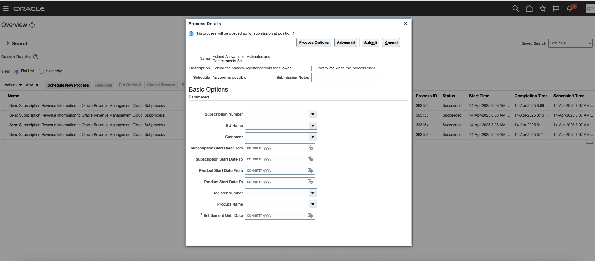 Schedule Process Job