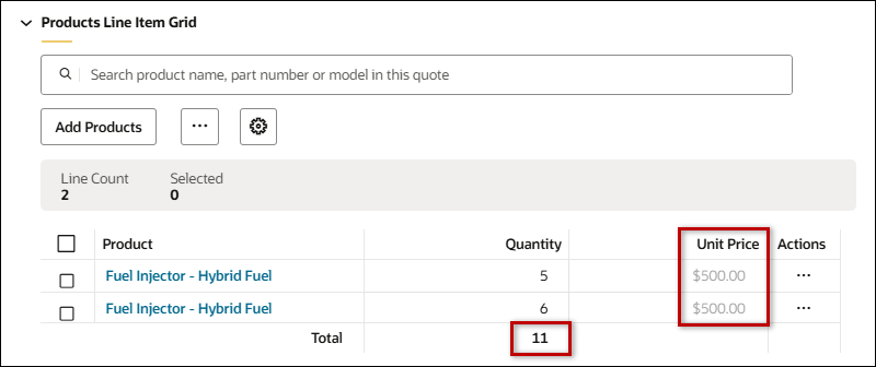 Quote with Aggregation Pricing