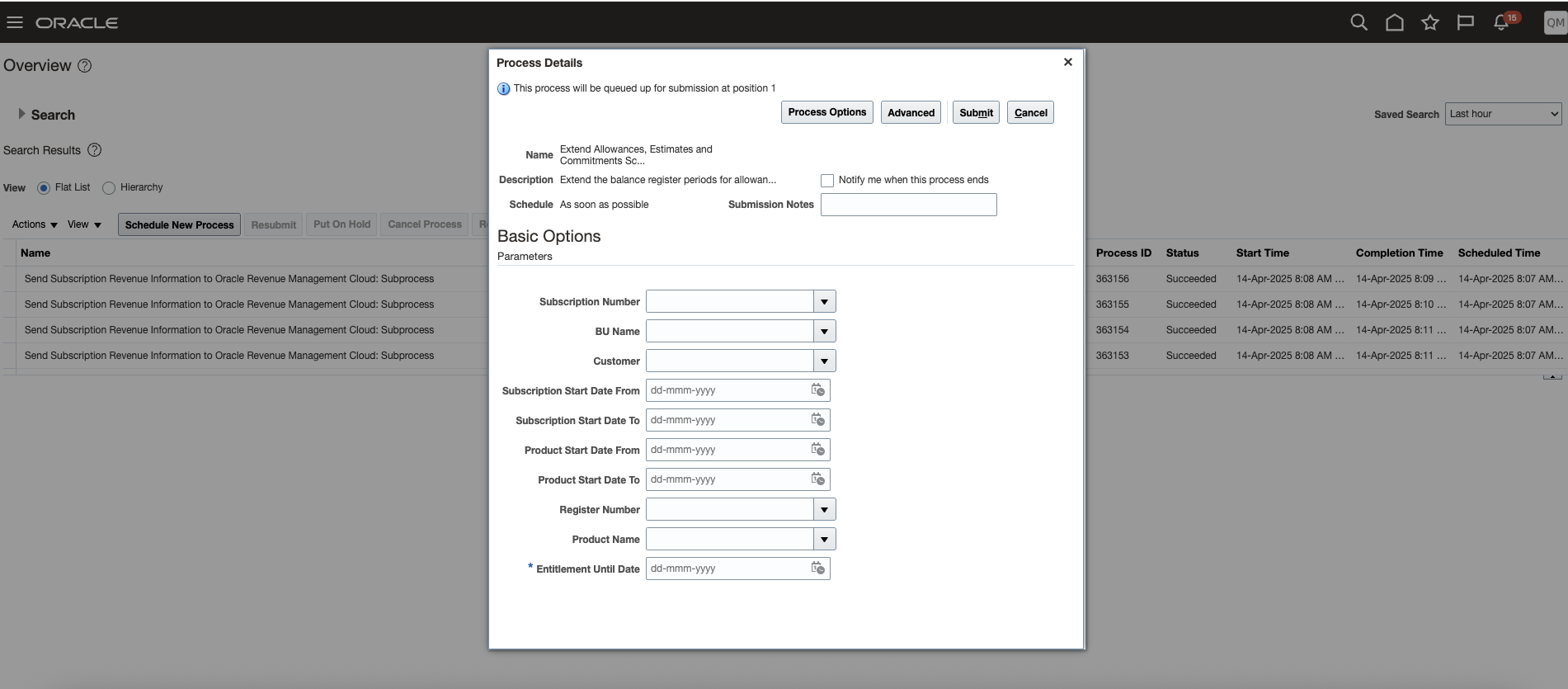 Schedule Process Job