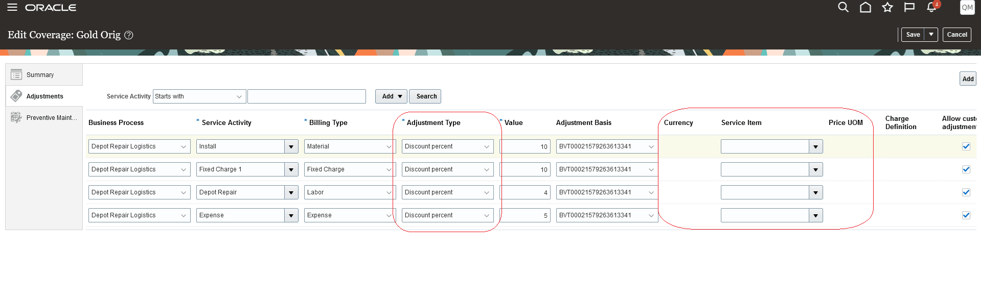 New Adjustment Types