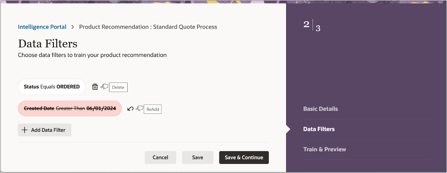 Delete / ReAdd Data Filters