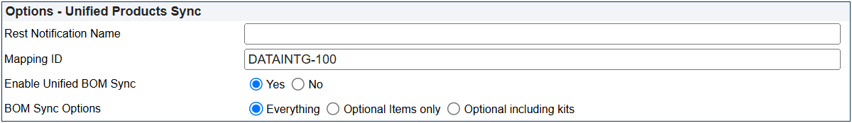 BOM Sync Options